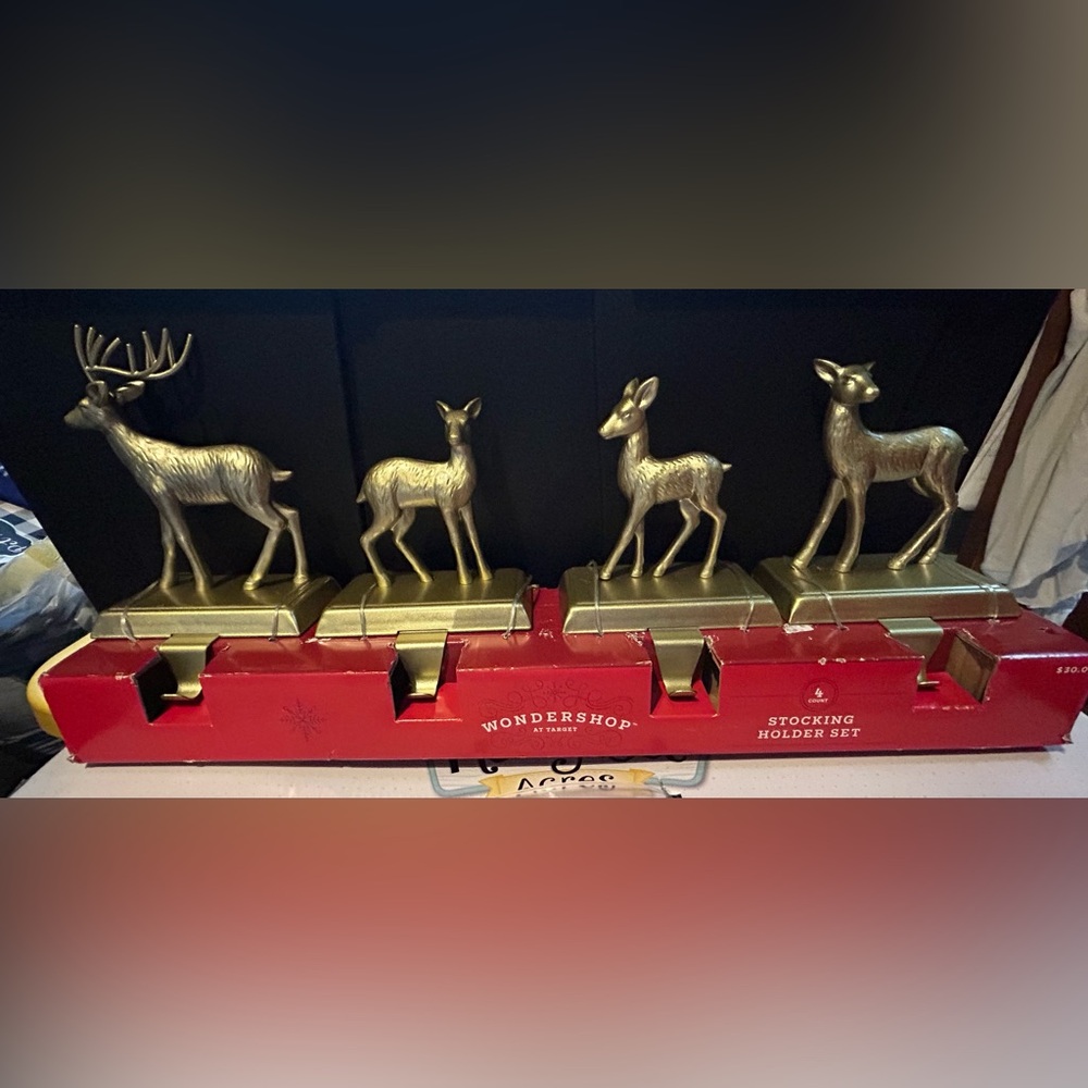 Wondershop Metallic Gold Deer Stocking Holders